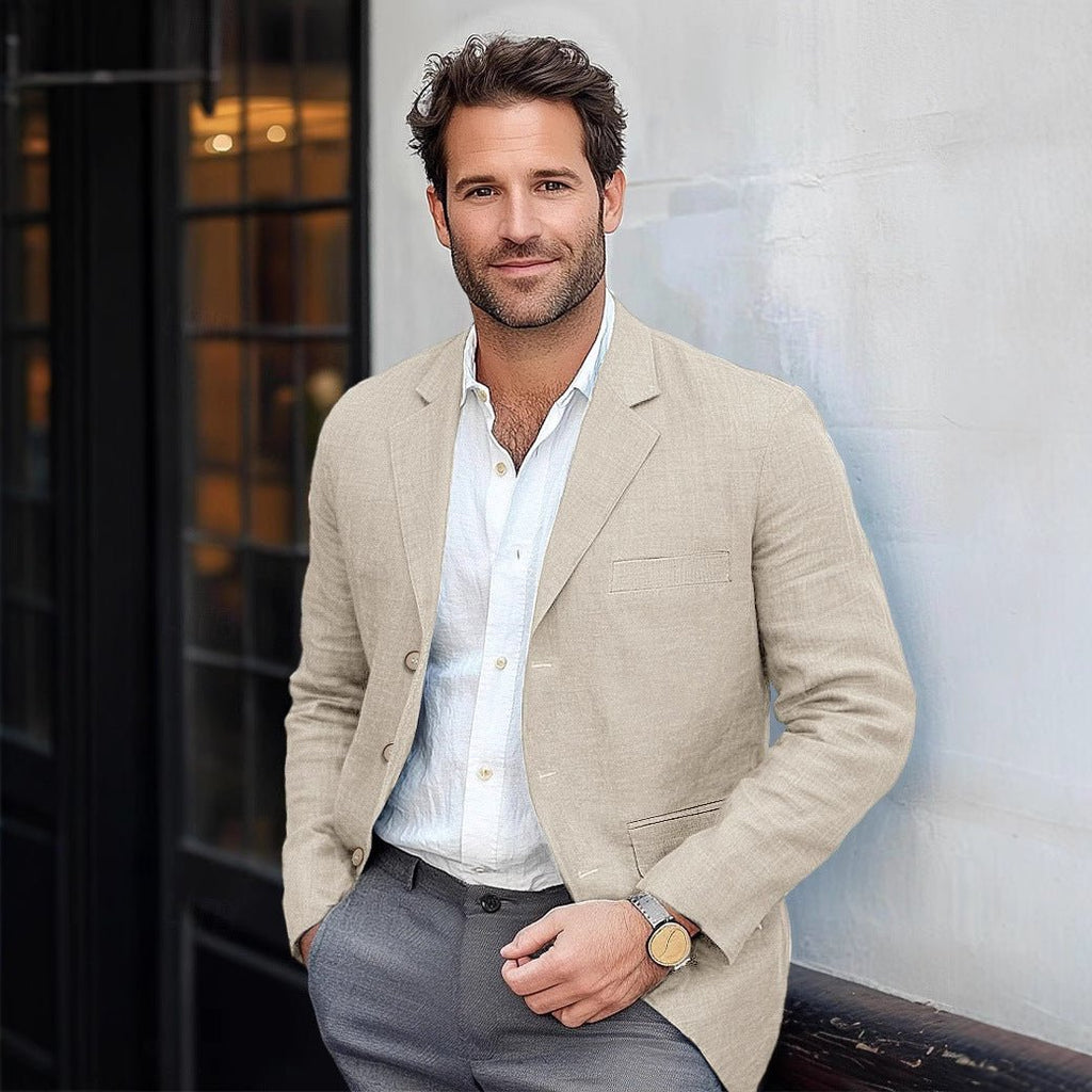 Men's Jacket Casual Cotton And Linen Suit - StepByStepNow