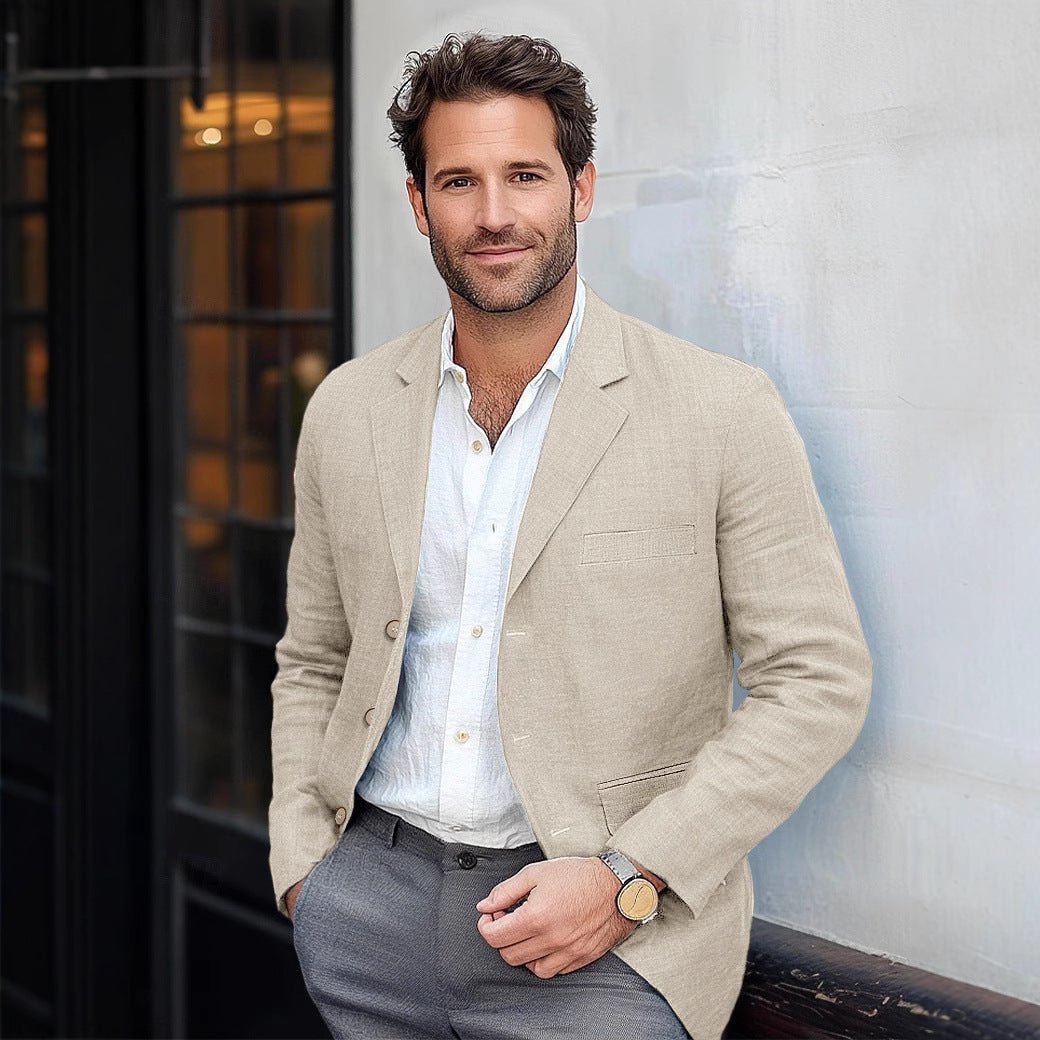 Men's Jacket Casual Cotton And Linen Suit - StepByStepNow