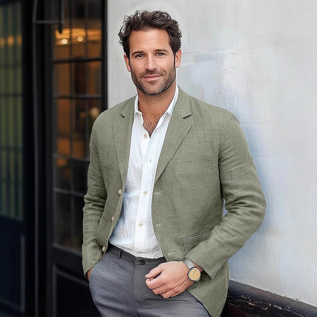 Men's Jacket Casual Cotton And Linen Suit - StepByStepNow