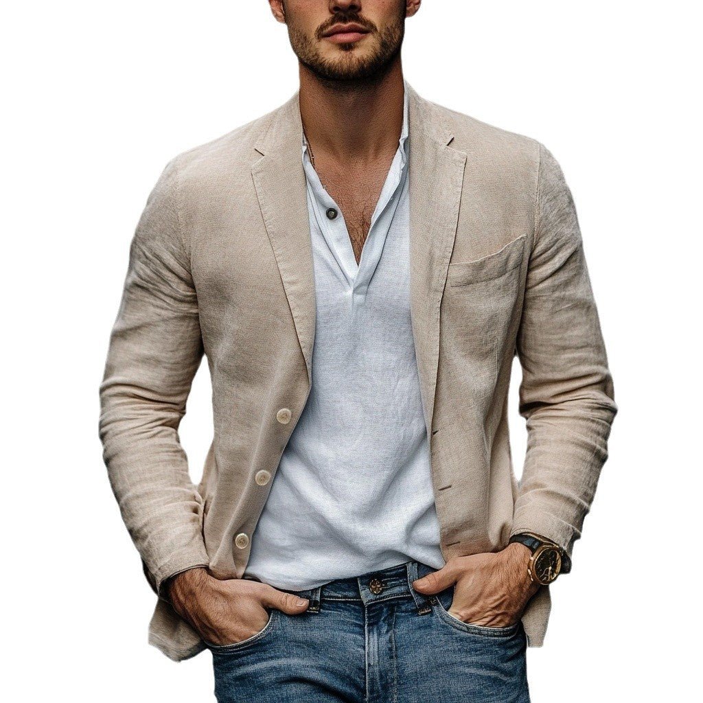 Men's Jacket Casual Cotton And Linen Suit - StepByStepNow