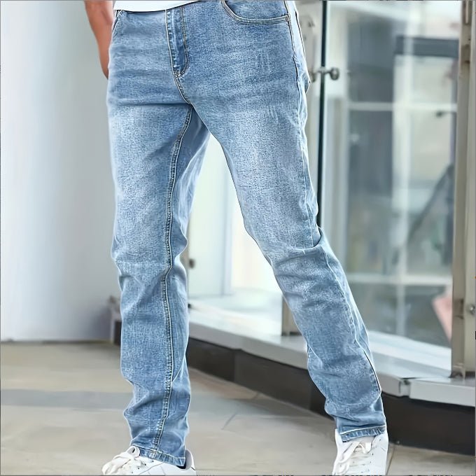 Men's Jeans Gray Trousers Stretch Skinny - StepByStepNow