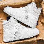 Men’s Leather Casual Mid - Top Shoes – Height Increasing Sneakers, Breathable & Hard - Wearing - StepByStepNow