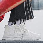 Men’s Leather Casual Mid - Top Shoes – Height Increasing Sneakers, Breathable & Hard - Wearing - StepByStepNow