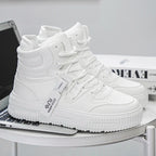 Men’s Leather Casual Mid - Top Shoes – Height Increasing Sneakers, Breathable & Hard - Wearing - StepByStepNow