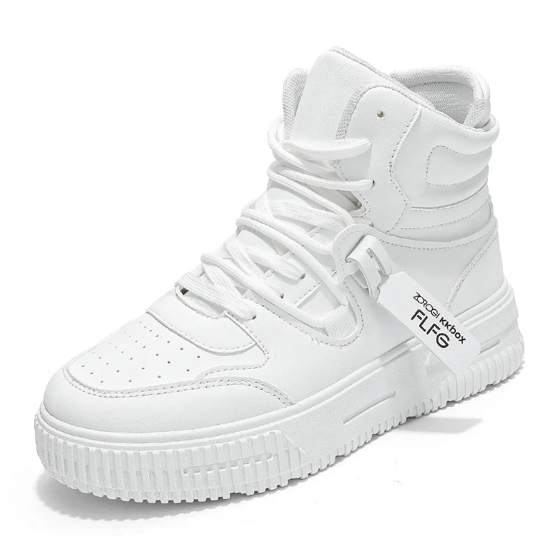 Men’s Leather Casual Mid - Top Shoes – Height Increasing Sneakers, Breathable & Hard - Wearing - StepByStepNow