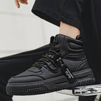 Men’s Leather Casual Mid - Top Shoes – Height Increasing Sneakers, Breathable & Hard - Wearing - StepByStepNow
