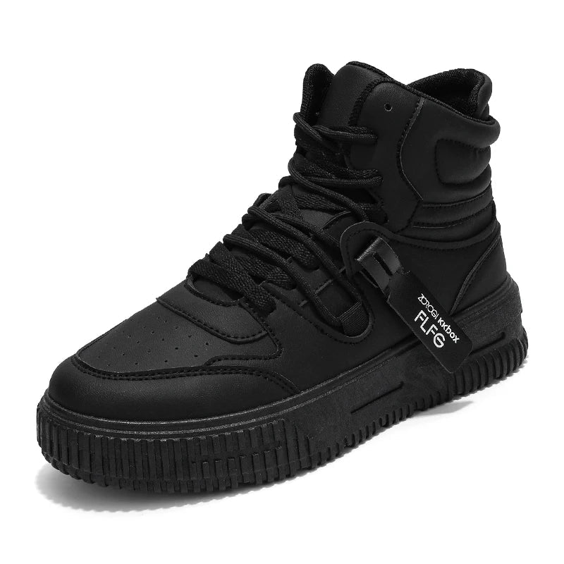 Men’s Leather Casual Mid - Top Shoes – Height Increasing Sneakers, Breathable & Hard - Wearing - StepByStepNow