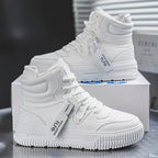 Men’s Leather Casual Mid - Top Shoes – Height Increasing Sneakers, Breathable & Hard - Wearing - StepByStepNow