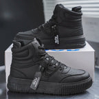 Men’s Leather Casual Mid - Top Shoes – Height Increasing Sneakers, Breathable & Hard - Wearing - StepByStepNow