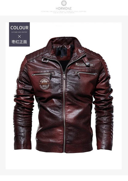 Men's Leather Jacket 2024 Autumn Winter New Plush Loose Outdoor Travel Motorcycle Coat Men Fashionable Trendy Leather Clothing - StepByStep