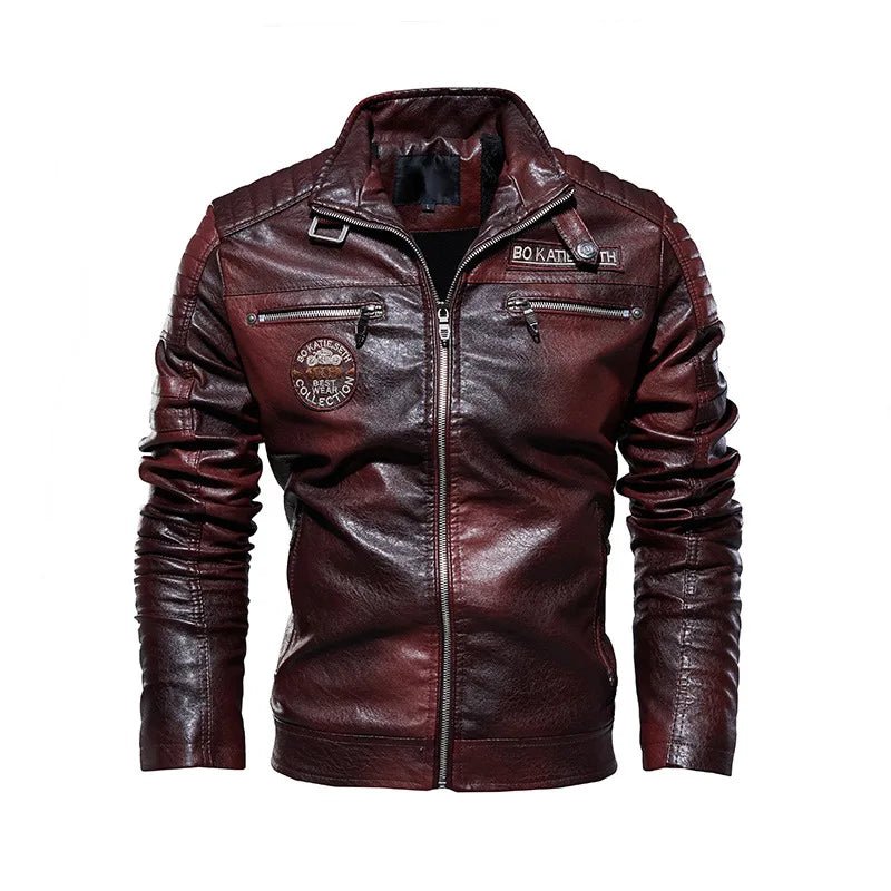 Men's Leather Jacket 2024 Autumn Winter New Plush Loose Outdoor Travel Motorcycle Coat Men Fashionable Trendy Leather Clothing - StepByStep
