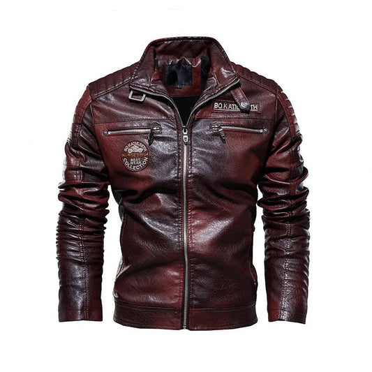 Men's Leather Jacket 2024 Autumn Winter New Plush Loose Outdoor Travel Motorcycle Coat Men Fashionable Trendy Leather Clothing - StepByStep