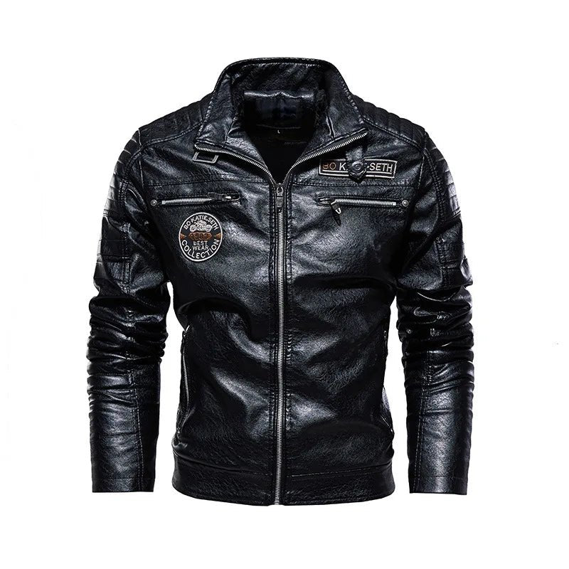 Men's Leather Jacket 2024 Autumn Winter New Plush Loose Outdoor Travel Motorcycle Coat Men Fashionable Trendy Leather Clothing - StepByStep