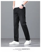 Men's Light Luxury Stretch Slim Fit Pants - Soft Business Casual Denim Trousers - StepByStepNow