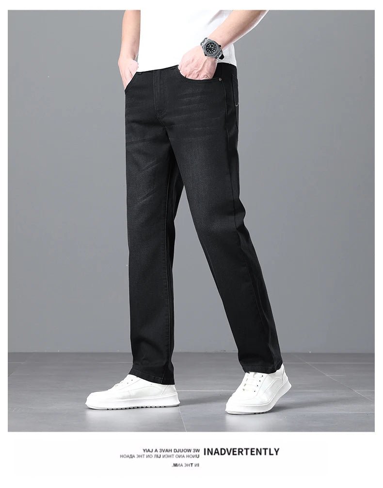 Men's Light Luxury Stretch Slim Fit Pants - Soft Business Casual Denim Trousers - StepByStepNow