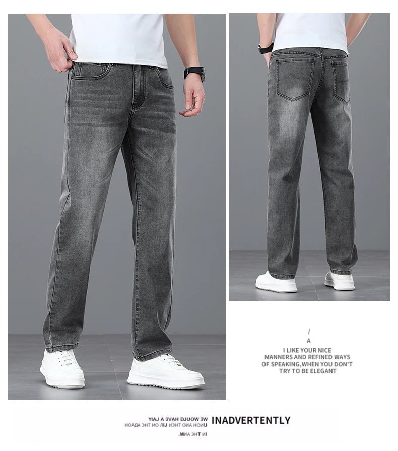 Men's Light Luxury Stretch Slim Fit Pants - Soft Business Casual Denim Trousers - StepByStepNow