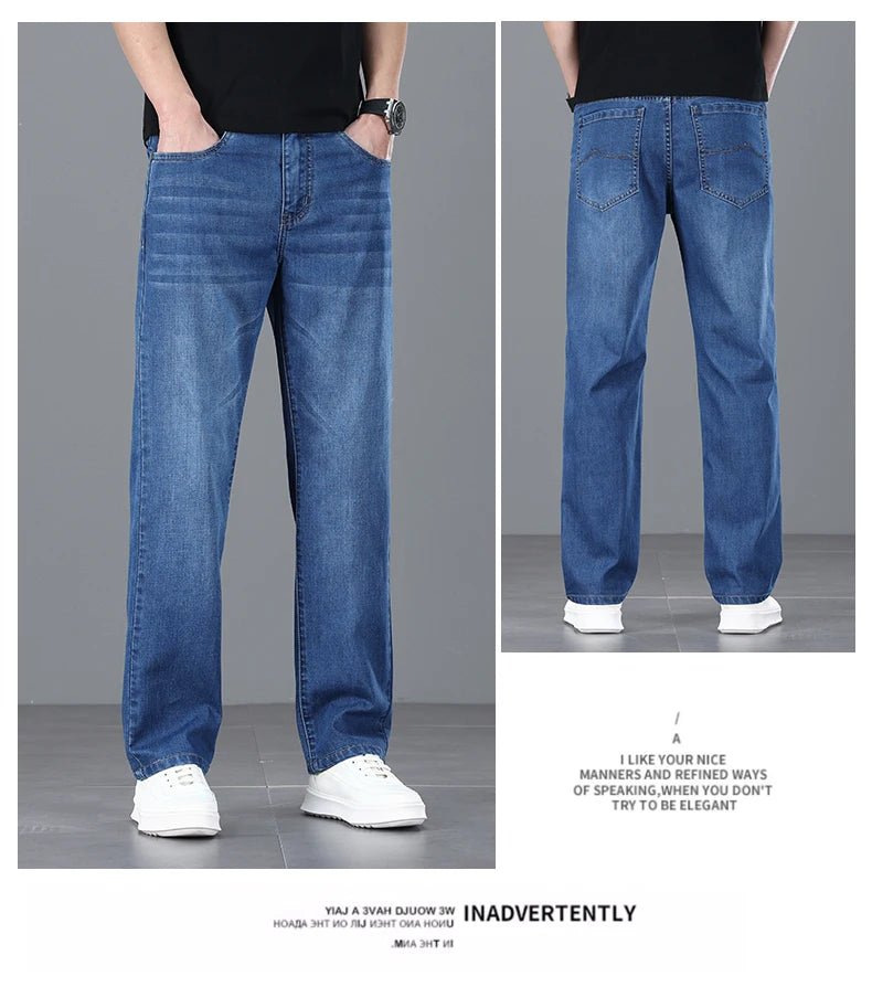 Men's Light Luxury Stretch Slim Fit Pants - Soft Business Casual Denim Trousers - StepByStepNow