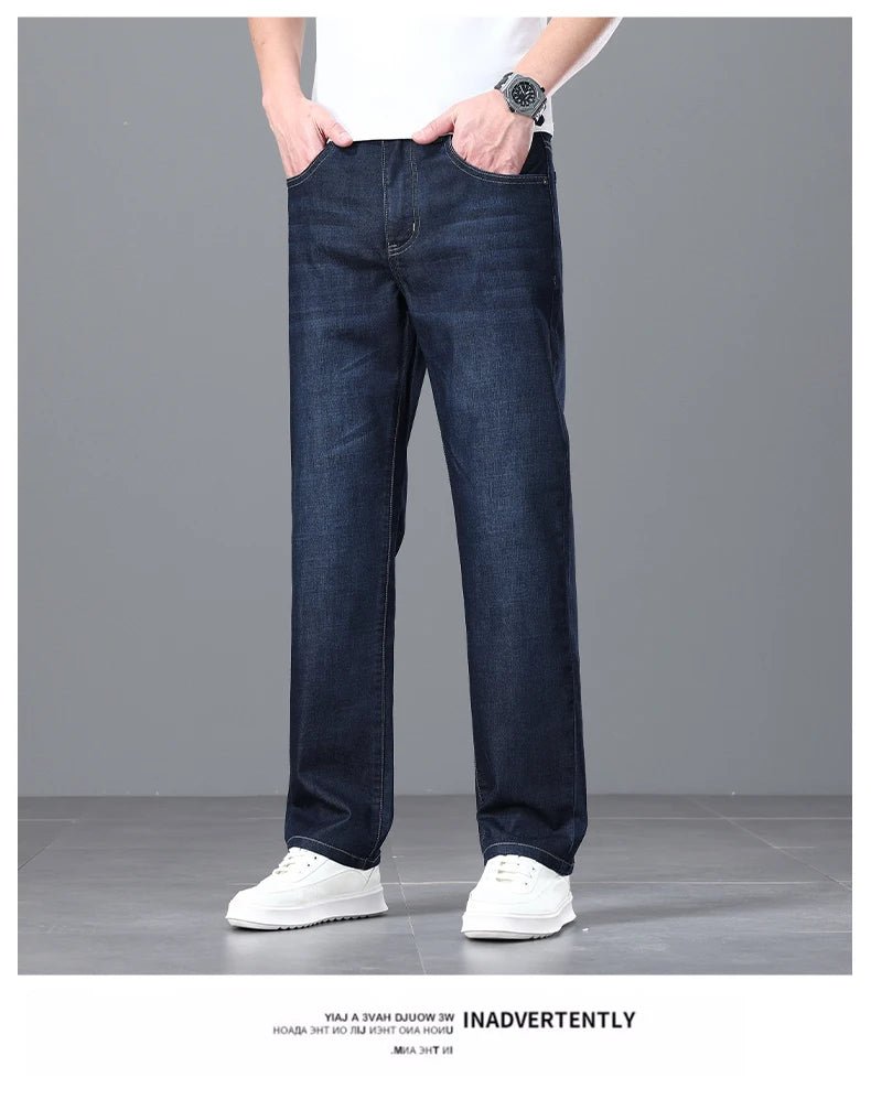 Men's Light Luxury Stretch Slim Fit Pants - Soft Business Casual Denim Trousers - StepByStepNow