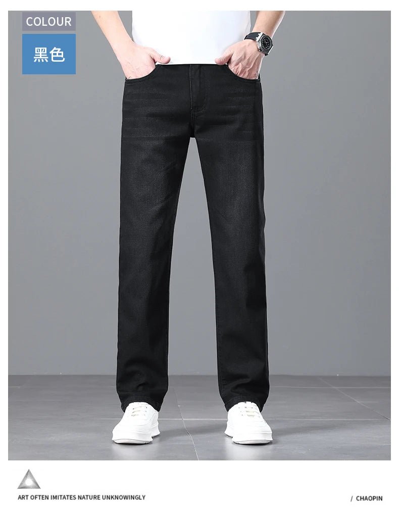 Men's Light Luxury Stretch Slim Fit Pants - Soft Business Casual Denim Trousers - StepByStepNow