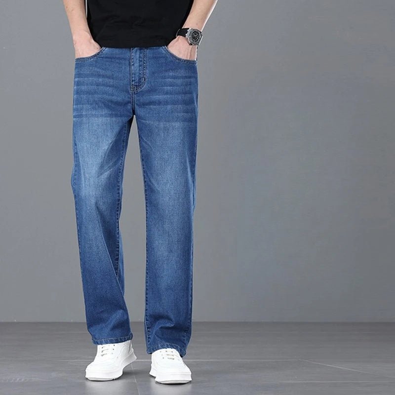 Men's Light Luxury Stretch Slim Fit Pants - Soft Business Casual Denim Trousers - StepByStepNow