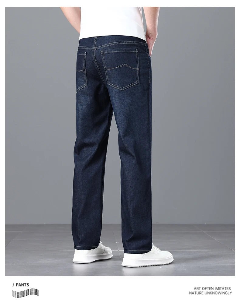 Men's Light Luxury Stretch Slim Fit Pants - Soft Business Casual Denim Trousers - StepByStepNow