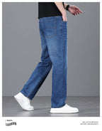 Men's Light Luxury Stretch Slim Fit Pants - Soft Business Casual Denim Trousers - StepByStepNow