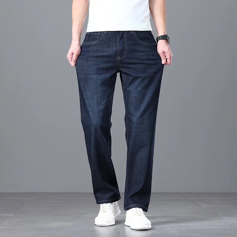 Men's Light Luxury Stretch Slim Fit Pants - Soft Business Casual Denim Trousers - StepByStepNow