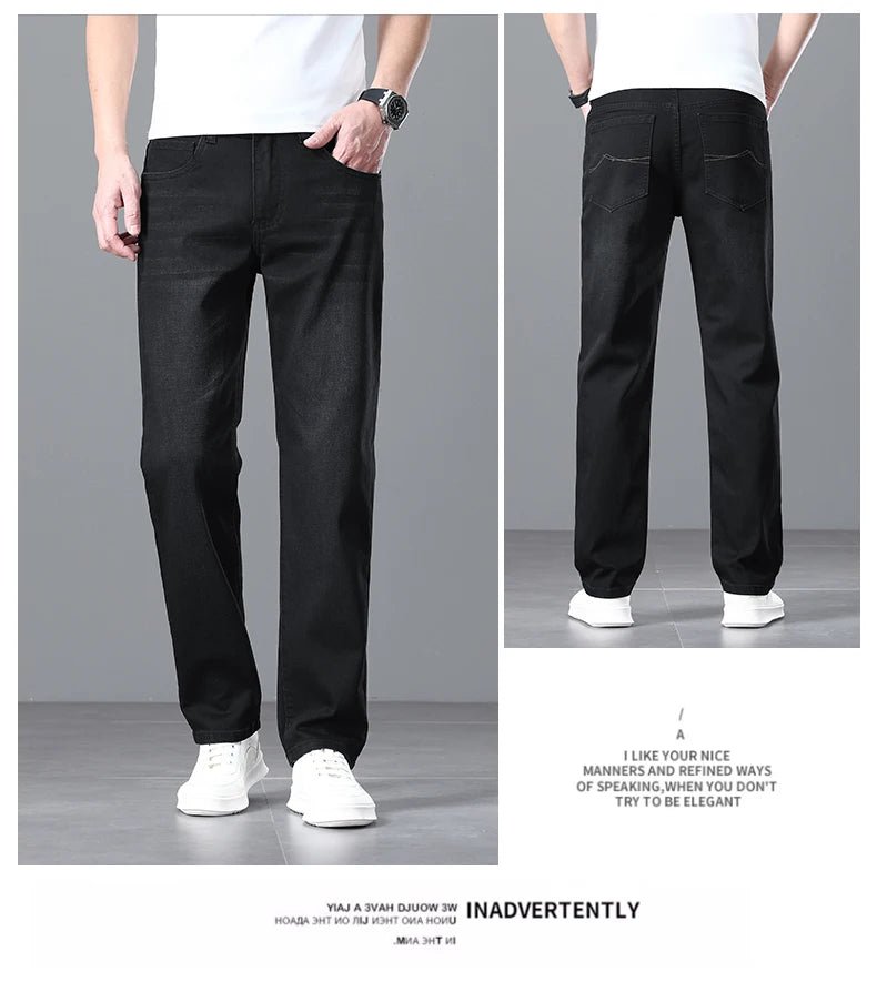 Men's Light Luxury Stretch Slim Fit Pants - Soft Business Casual Denim Trousers - StepByStepNow
