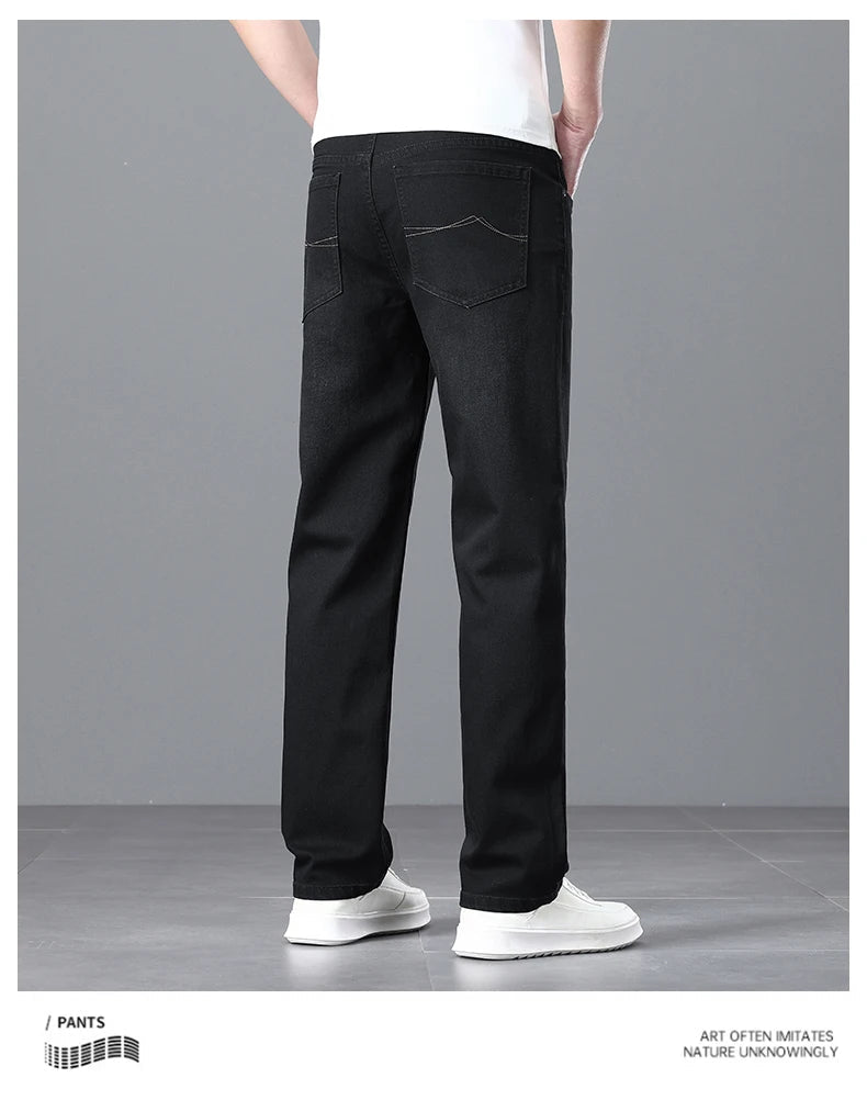 Men's Light Luxury Stretch Slim Fit Pants - Soft Business Casual Denim Trousers - StepByStepNow