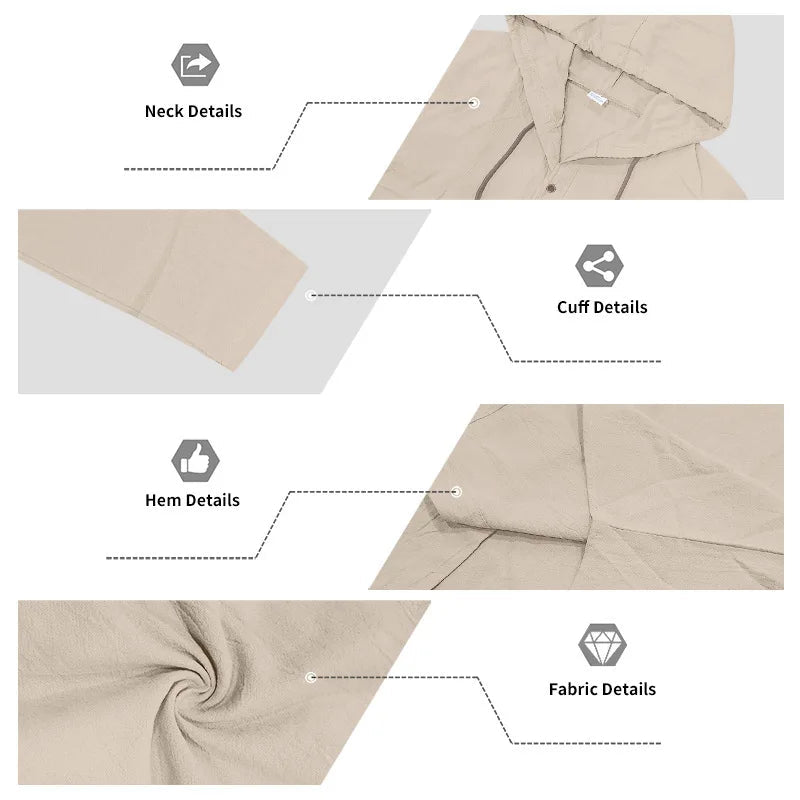 Men's Linen Long - Sleeved Shirt And Pants Set Breathable Outdoor Leisure Hiking Beach Sports Clothing for Spring Summer Autumn - StepByStepNow