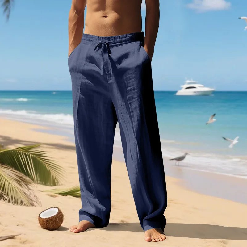Men's Linen Long - Sleeved Shirt And Pants Set Breathable Outdoor Leisure Hiking Beach Sports Clothing for Spring Summer Autumn - StepByStepNow