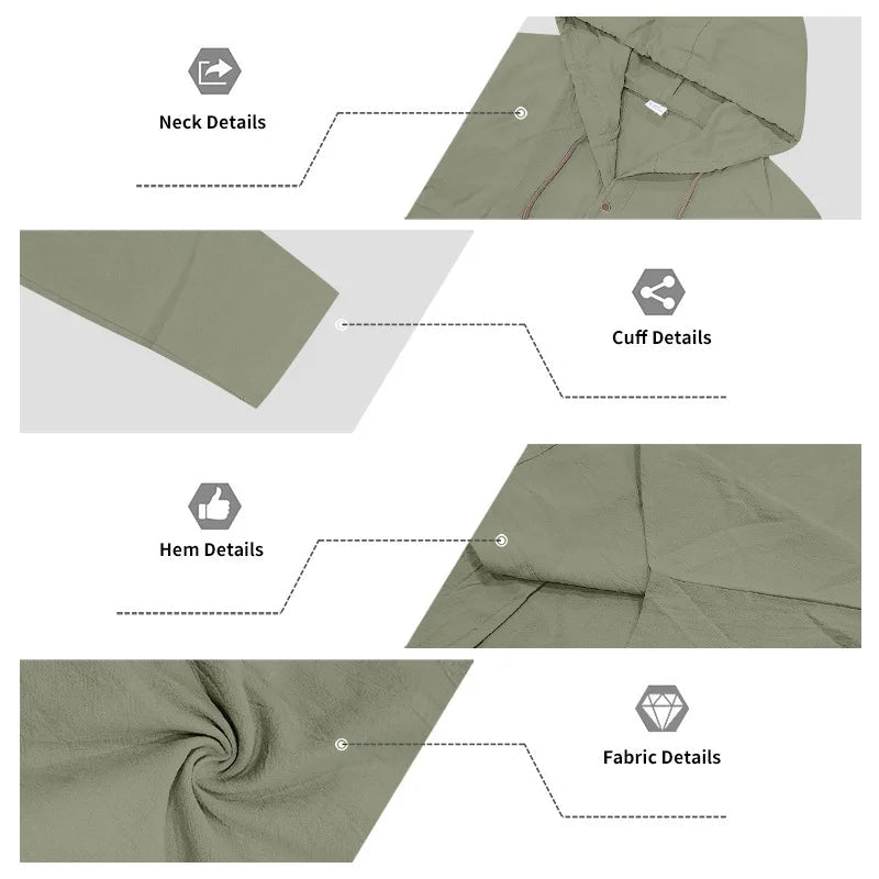 Men's Linen Long - Sleeved Shirt And Pants Set Breathable Outdoor Leisure Hiking Beach Sports Clothing for Spring Summer Autumn - StepByStepNow