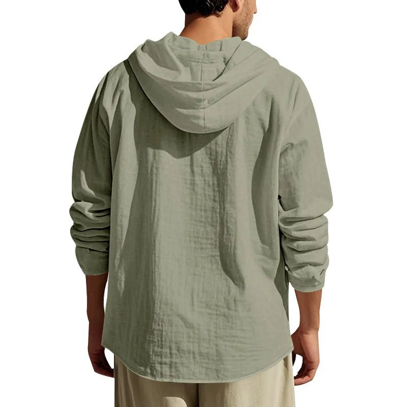 Men's Linen Long - Sleeved Shirt And Pants Set Breathable Outdoor Leisure Hiking Beach Sports Clothing for Spring Summer Autumn - StepByStepNow