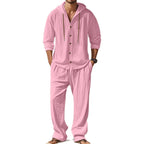 Men's Linen Long - Sleeved Shirt And Pants Set Breathable Outdoor Leisure Hiking Beach Sports Clothing for Spring Summer Autumn - StepByStepNow