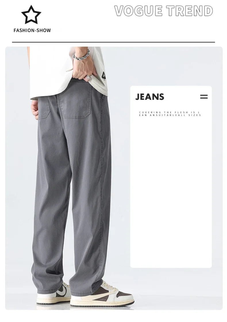 Men's Lyocell Straight Trousers - Ultra - Thin Breathable Casual Summer Sweatpants - StepByStepNow