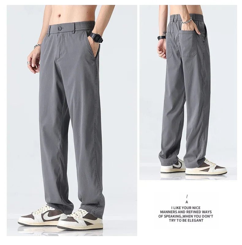 Men's Lyocell Straight Trousers - Ultra - Thin Breathable Casual Summer Sweatpants - StepByStepNow