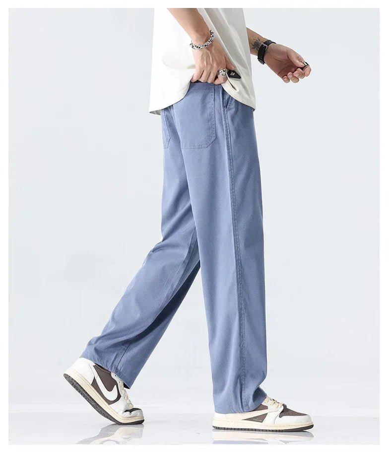 Men's Lyocell Straight Trousers - Ultra - Thin Breathable Casual Summer Sweatpants - StepByStepNow