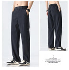 Men's Lyocell Straight Trousers - Ultra - Thin Breathable Casual Summer Sweatpants - StepByStepNow