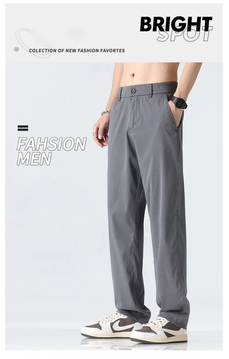 Men's Lyocell Straight Trousers - Ultra - Thin Breathable Casual Summer Sweatpants - StepByStepNow