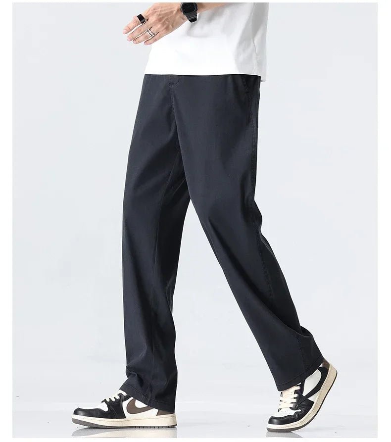 Men's Lyocell Straight Trousers - Ultra - Thin Breathable Casual Summer Sweatpants - StepByStepNow