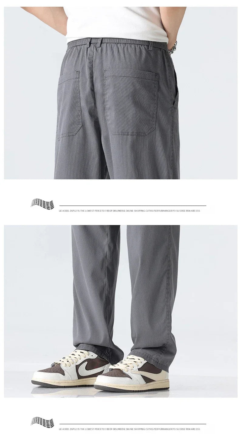 Men's Lyocell Straight Trousers - Ultra - Thin Breathable Casual Summer Sweatpants - StepByStepNow