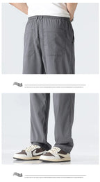 Men's Lyocell Straight Trousers - Ultra - Thin Breathable Casual Summer Sweatpants - StepByStepNow