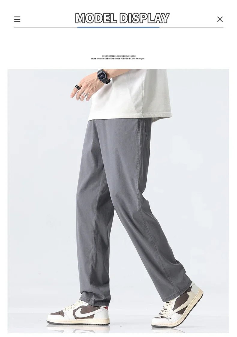 Men's Lyocell Straight Trousers - Ultra - Thin Breathable Casual Summer Sweatpants - StepByStepNow