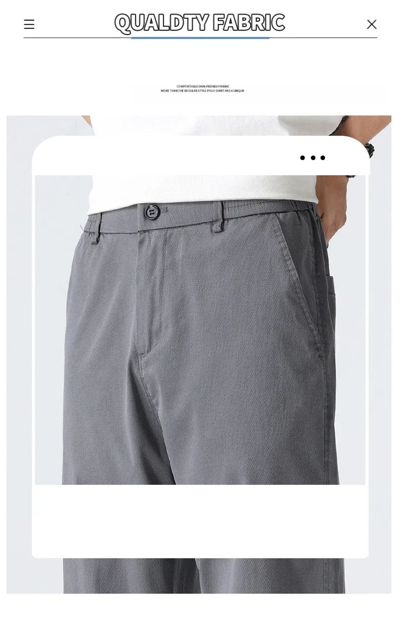 Men's Lyocell Straight Trousers - Ultra - Thin Breathable Casual Summer Sweatpants - StepByStepNow