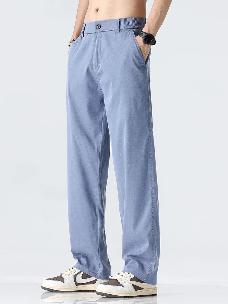 Men's Lyocell Straight Trousers - Ultra - Thin Breathable Casual Summer Sweatpants - StepByStepNow