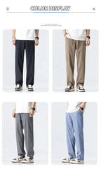 Men's Lyocell Straight Trousers - Ultra - Thin Breathable Casual Summer Sweatpants - StepByStepNow