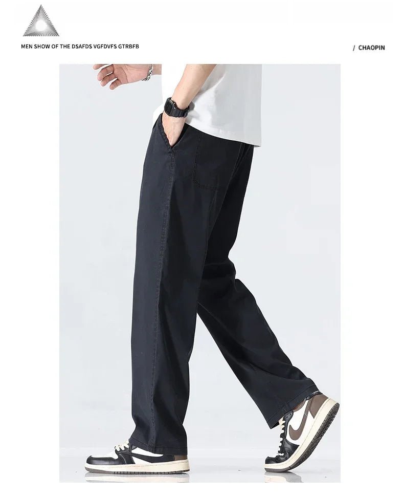 Men's Lyocell Straight Trousers - Ultra - Thin Breathable Casual Summer Sweatpants - StepByStepNow