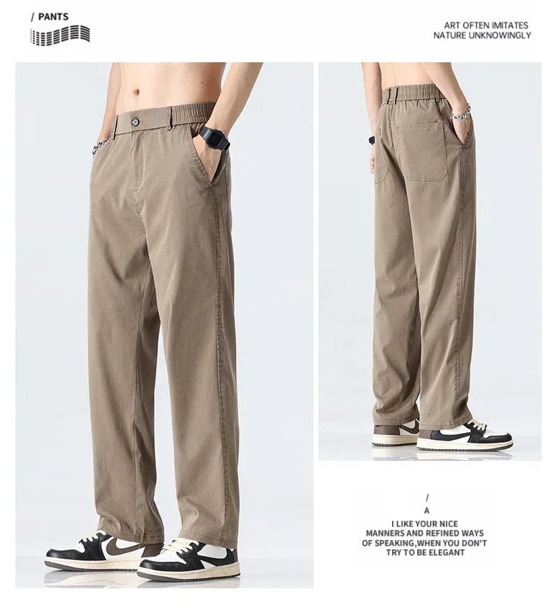 Men's Lyocell Straight Trousers - Ultra - Thin Breathable Casual Summer Sweatpants - StepByStepNow
