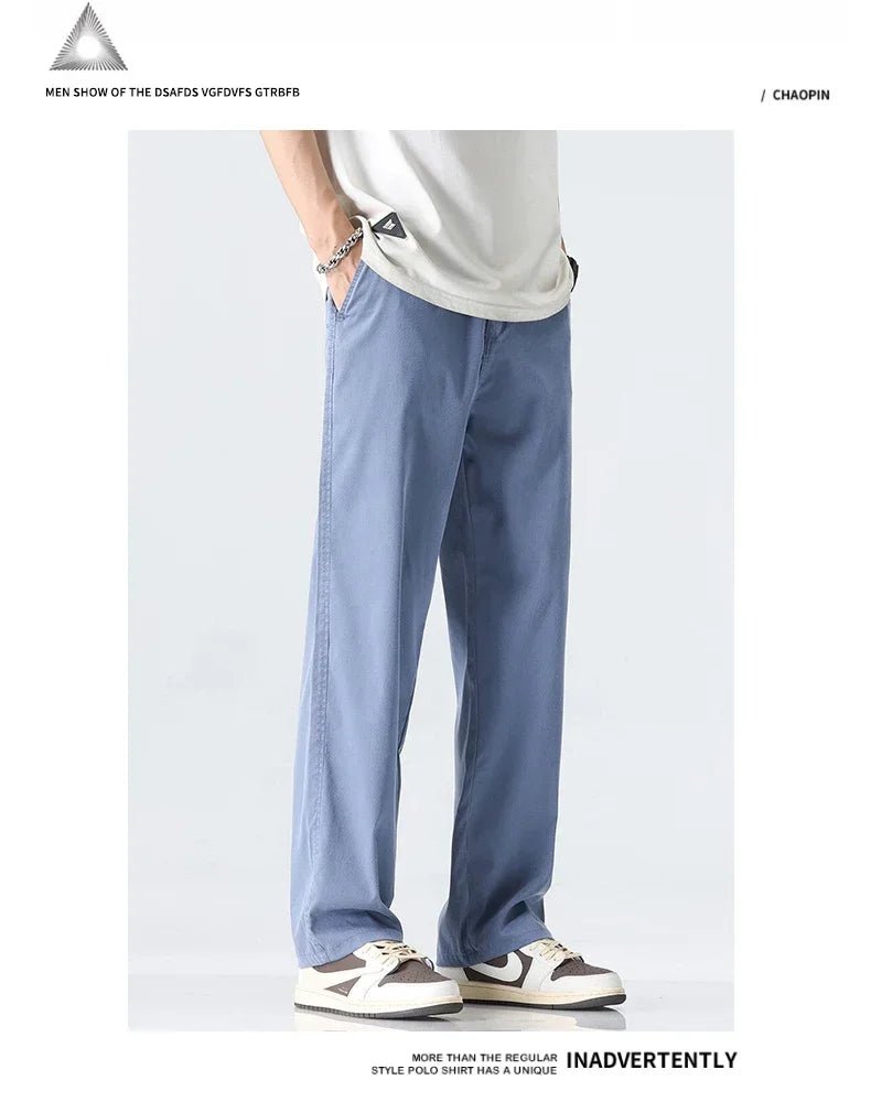 Men's Lyocell Straight Trousers - Ultra - Thin Breathable Casual Summer Sweatpants - StepByStepNow