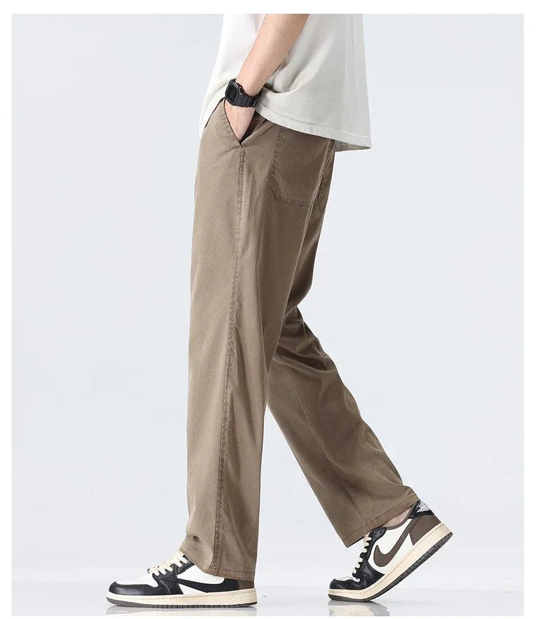 Men's Lyocell Straight Trousers - Ultra - Thin Breathable Casual Summer Sweatpants - StepByStepNow